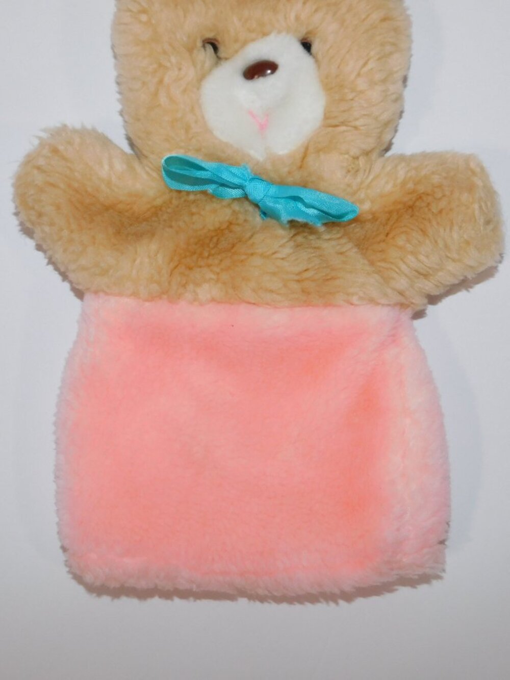 Vintage 70s Animal Fair Brown Pink Bunny Rabbit Plush hand Puppet 11" - Picture 3 of 6